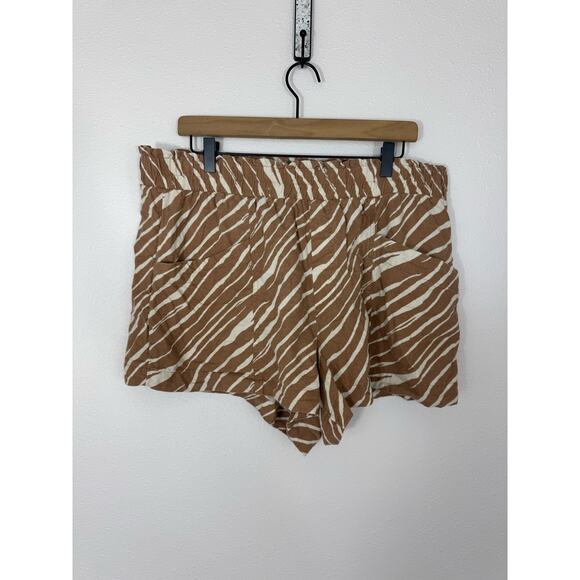 A New Day XL Zebra Print Linen Blend Shorts - Picture 1 of 5